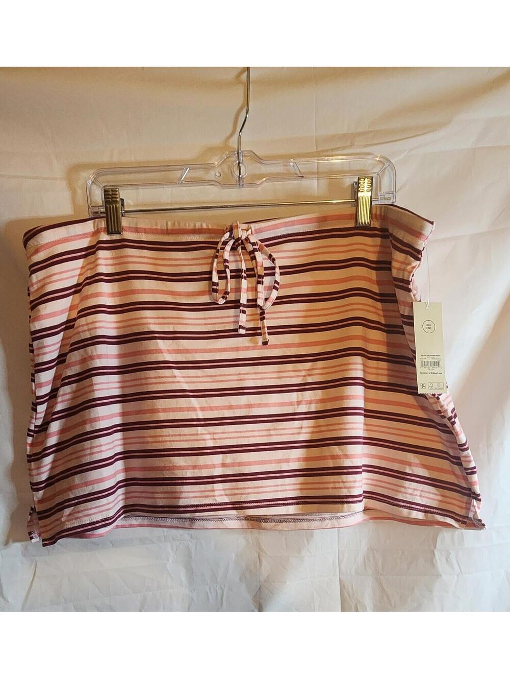 No Boundaries Pink Striped Mini Skort with Drawstring Waist